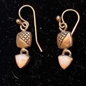 Sterling silver opal earrings